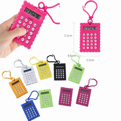 Portable Cute Cookies Pocket Key Chain Calculator