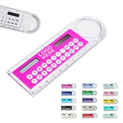 Solar-Powered Multifunction Ruler with LED Calculator and Magnifier