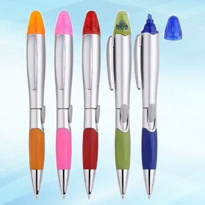 Ballpoint Pen and Highlighter Combined Tool for Versatile Writing and Highlighting in One Pen