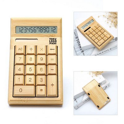 Natural Bamboo Wooden Solar Calculator