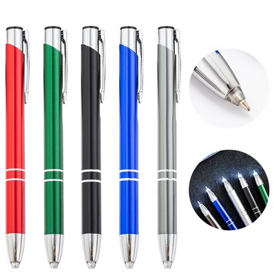 Metal 3" 1 Multi-Function Soft Touch Pen with LED Light Ballpoint
