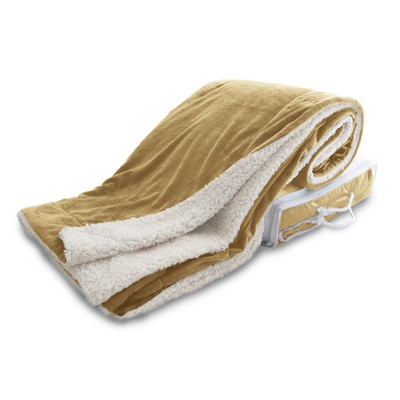 Micro Mink Sherpa Blanket - Camel Beige