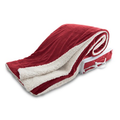 Micro Mink Sherpa Blanket - Red (50"x60")