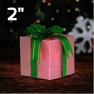 Small Light Up Gift Box Ornaments (Slow Color Change) - BLANK