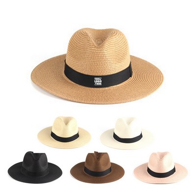 Floppy Straw Sun Hat with Wide Brim