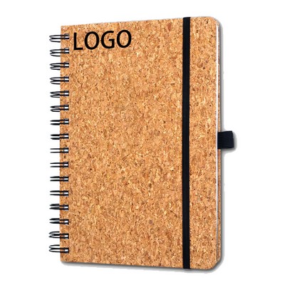 A5 Hardcover Spiral Cork Notebook