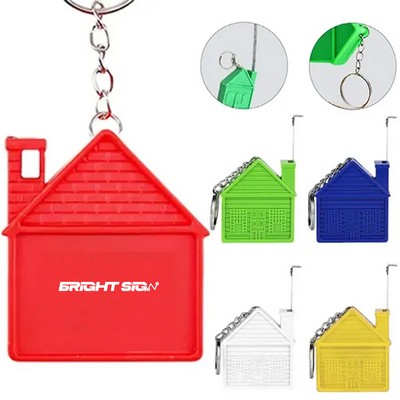 House-Shaped Retractable Tape Measure Keychain