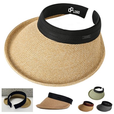 Women's Wide Brim Sun Protective Straw Hat
