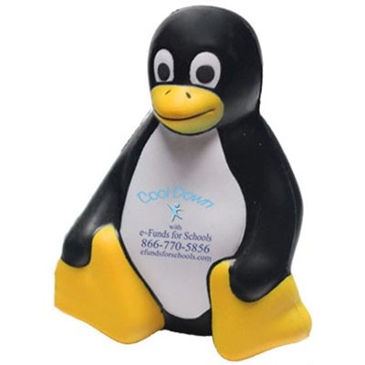 Cartoon Penguin Stress Reliever with Yellow Details