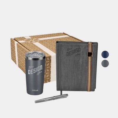 TiTUS® 30 oz Travel Mug, Melange Executive Notebook & Pen Gift Set