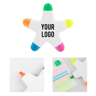 Multi 5 In 1 Coloured Star Highlighter