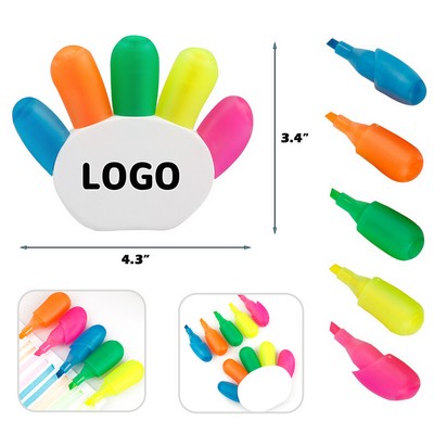 Hand shaped 5 Color Highlighter
