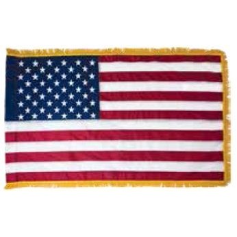 Pole Hem And Fringed Nylon USA Flag (4'x6')