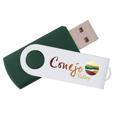 iClick® White Swivel USB Flash Drive 4GB