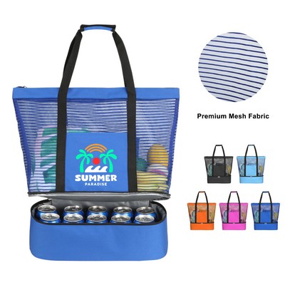 Insulated Mesh Cooler Tote for Beach