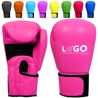 Personalized 12 OZ PU Leather Boxing Gloves with Full Color Logo