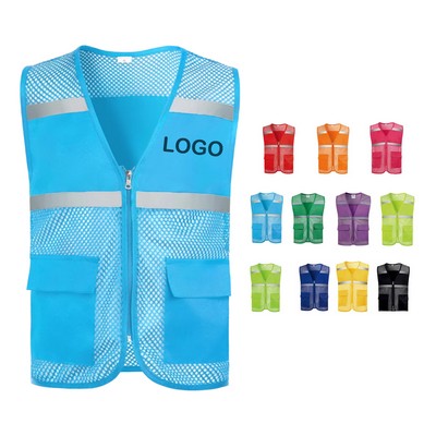 Reflective Zipper Work Safety Vest