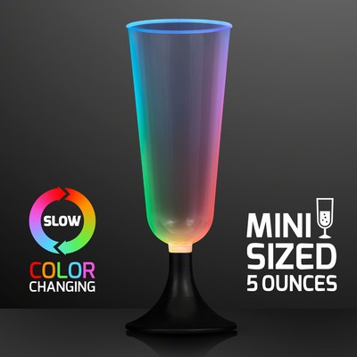LED Mini Champagne Glass Sippers, Slow Color Change - BLANK