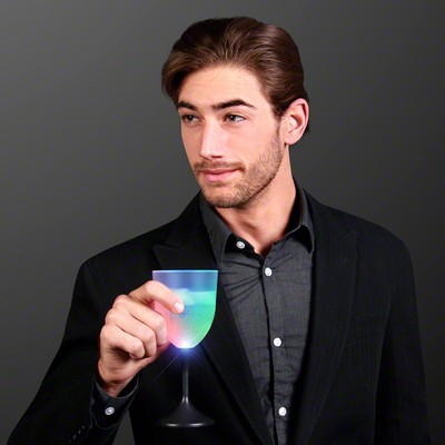 LED Wine Glass with Classy Black Base - BLANK