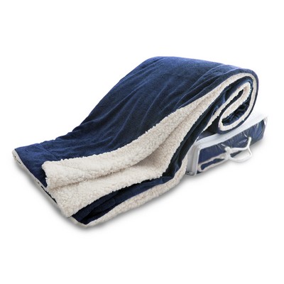 Micro Mink Sherpa Blanket - Navy Blue (50"x60")