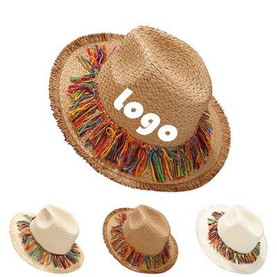 Vibrant Tassel Summer Straw Hat