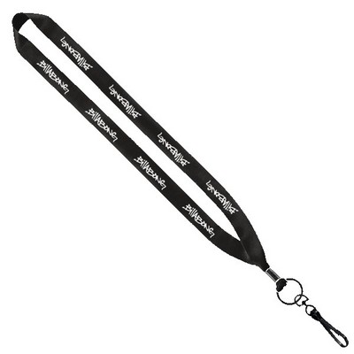 3/4" Polyester Lanyard with Metal Crimp & Swivel Snap Hook